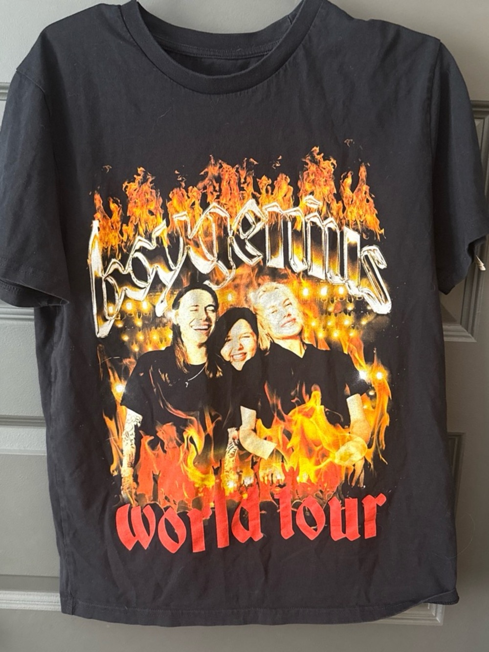 boygenius "World Tour" Black Band T-Shirt Medium